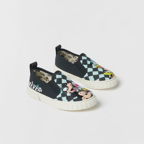 NWT Zara Size 5.5 infant Mickey Minnie Disney Donald goofy Daisy slip on sneaker - Picture 2 of 5